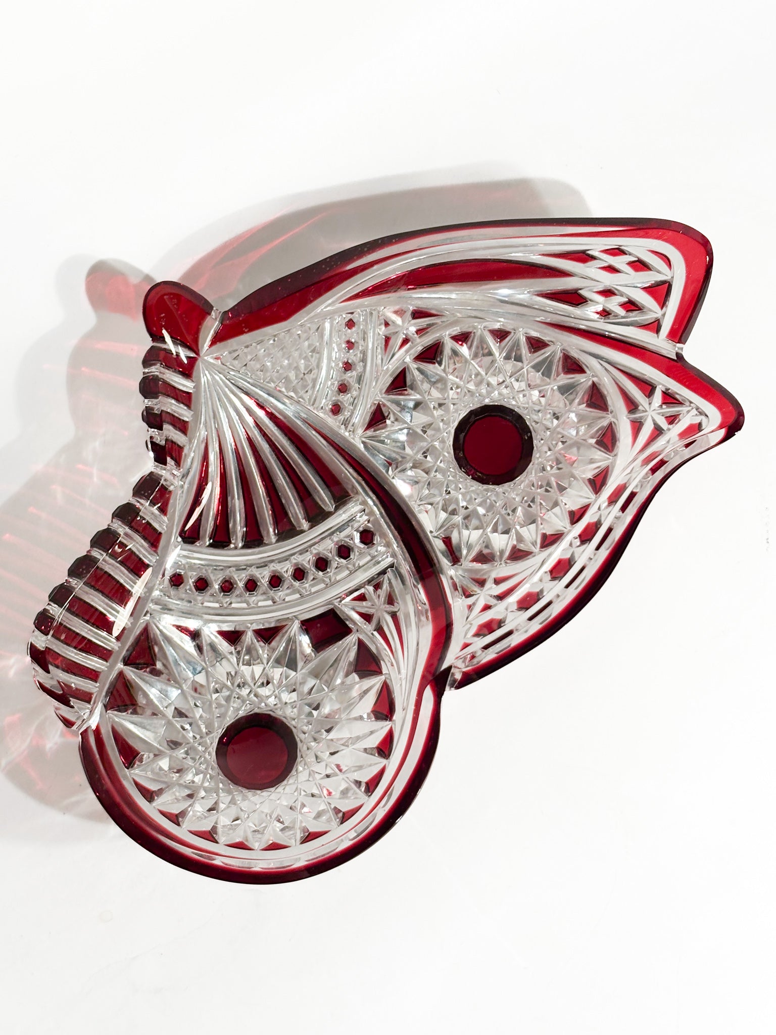 Svuotatasche Farfalla in Cristallo di Boemia Anni 70