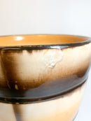 Vaso Cachepot Arancione e Verde in Ceramica di Galvani Pordenone Anni 60