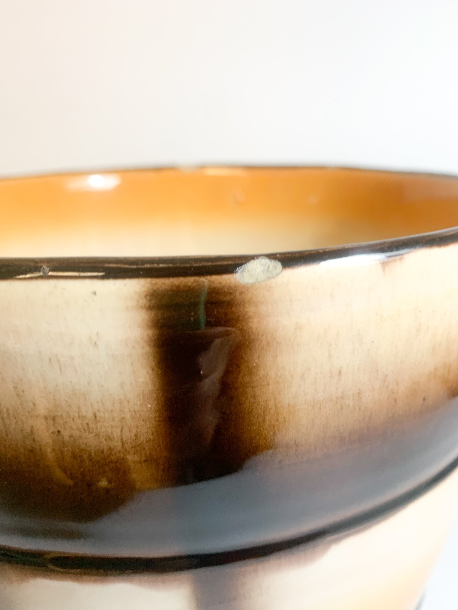 Vaso Cachepot Arancione e Verde in Ceramica di Galvani Pordenone Anni 60