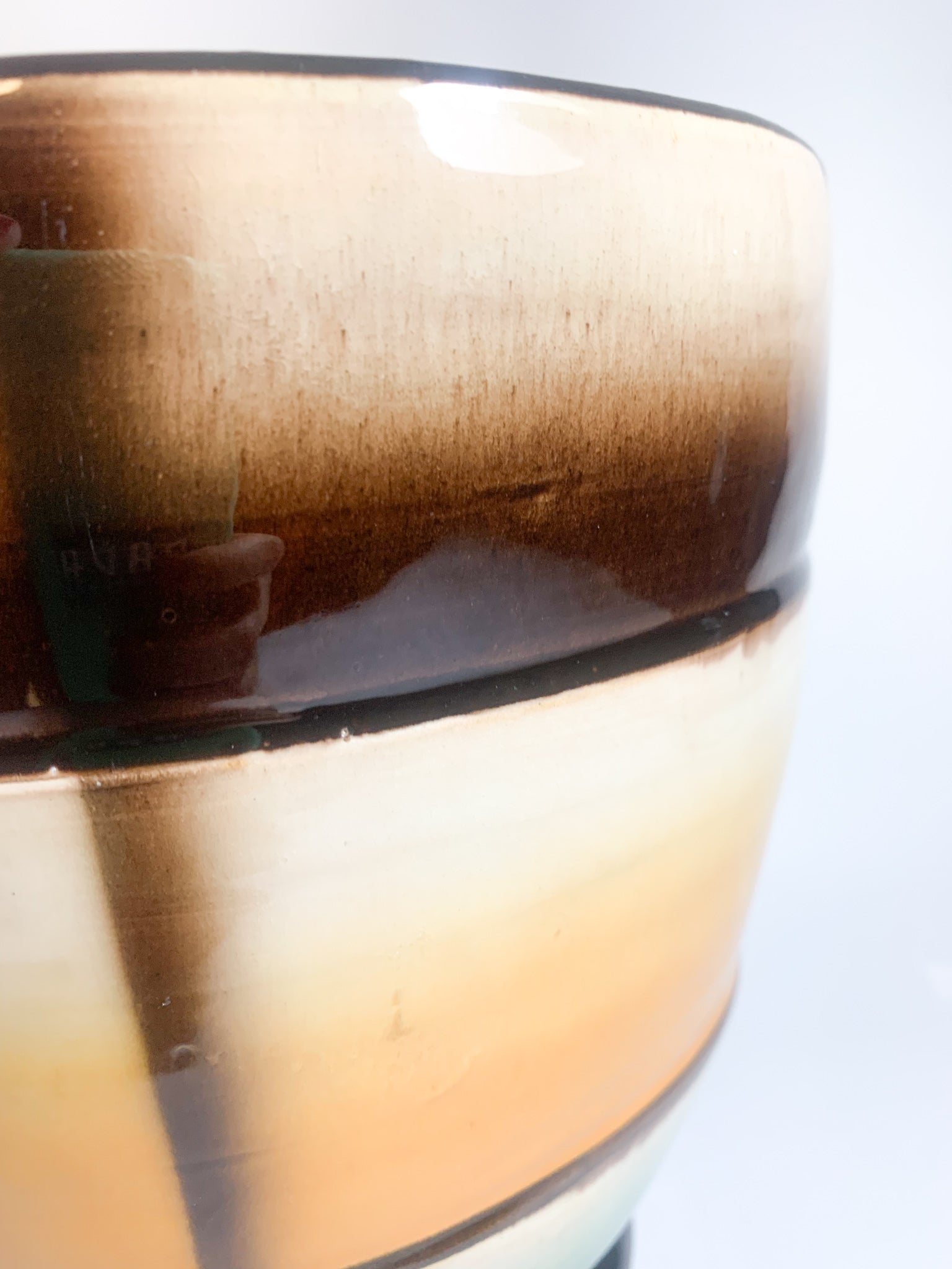 Vaso Cachepot Arancione e Verde in Ceramica di Galvani Pordenone Anni 60