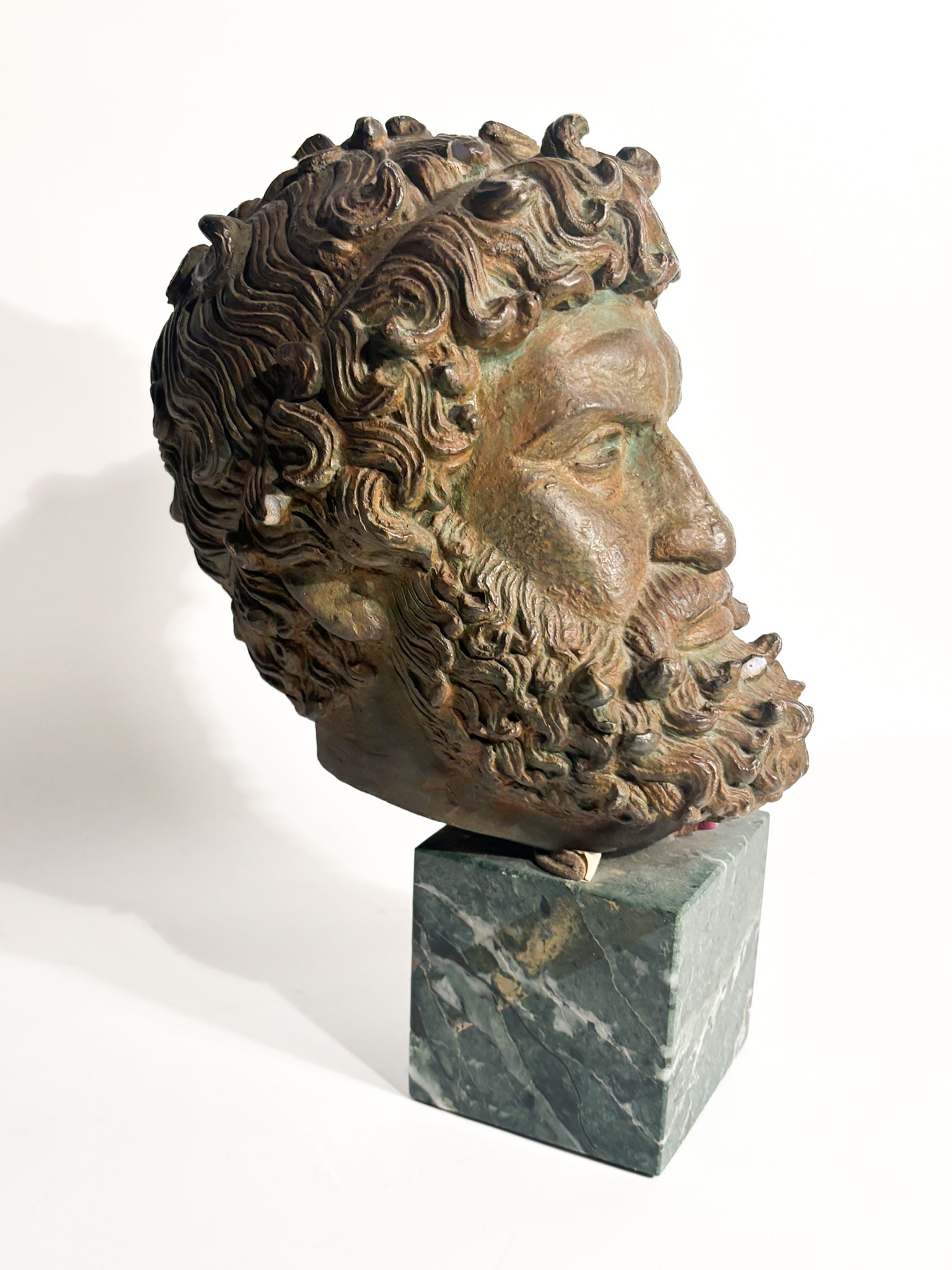 Head of the Boxer Satyros of Elis in Printed Marble 20th Century
