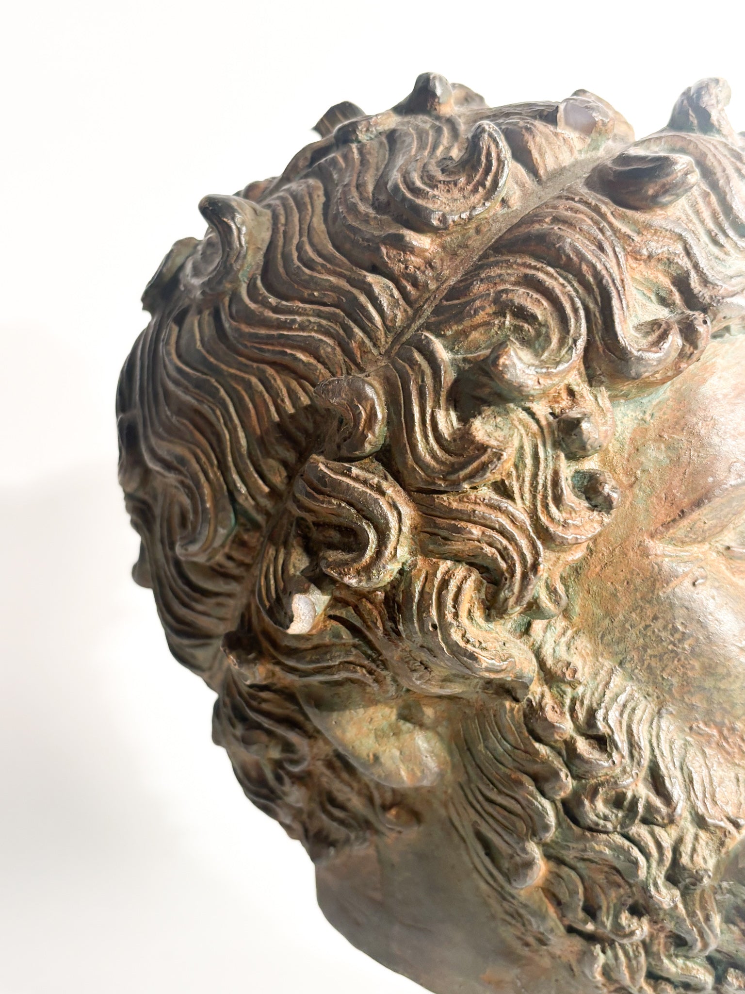 Head of the Boxer Satyros of Elis in Printed Marble 20th Century