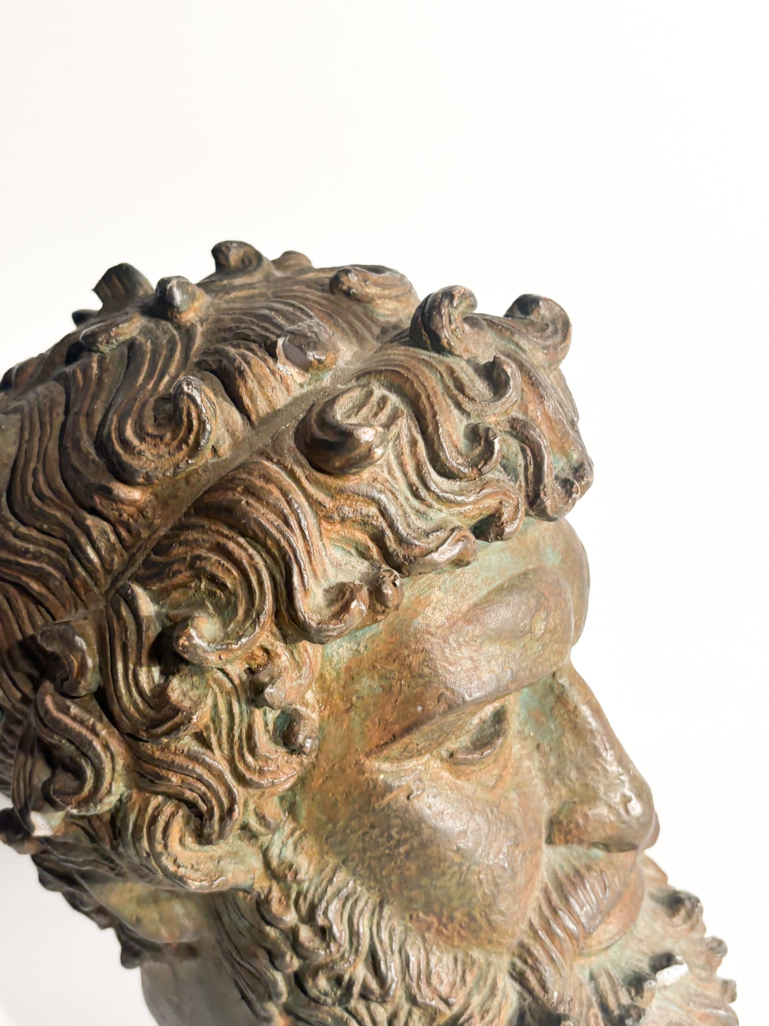 Head of the Boxer Satyros of Elis in Printed Marble 20th Century