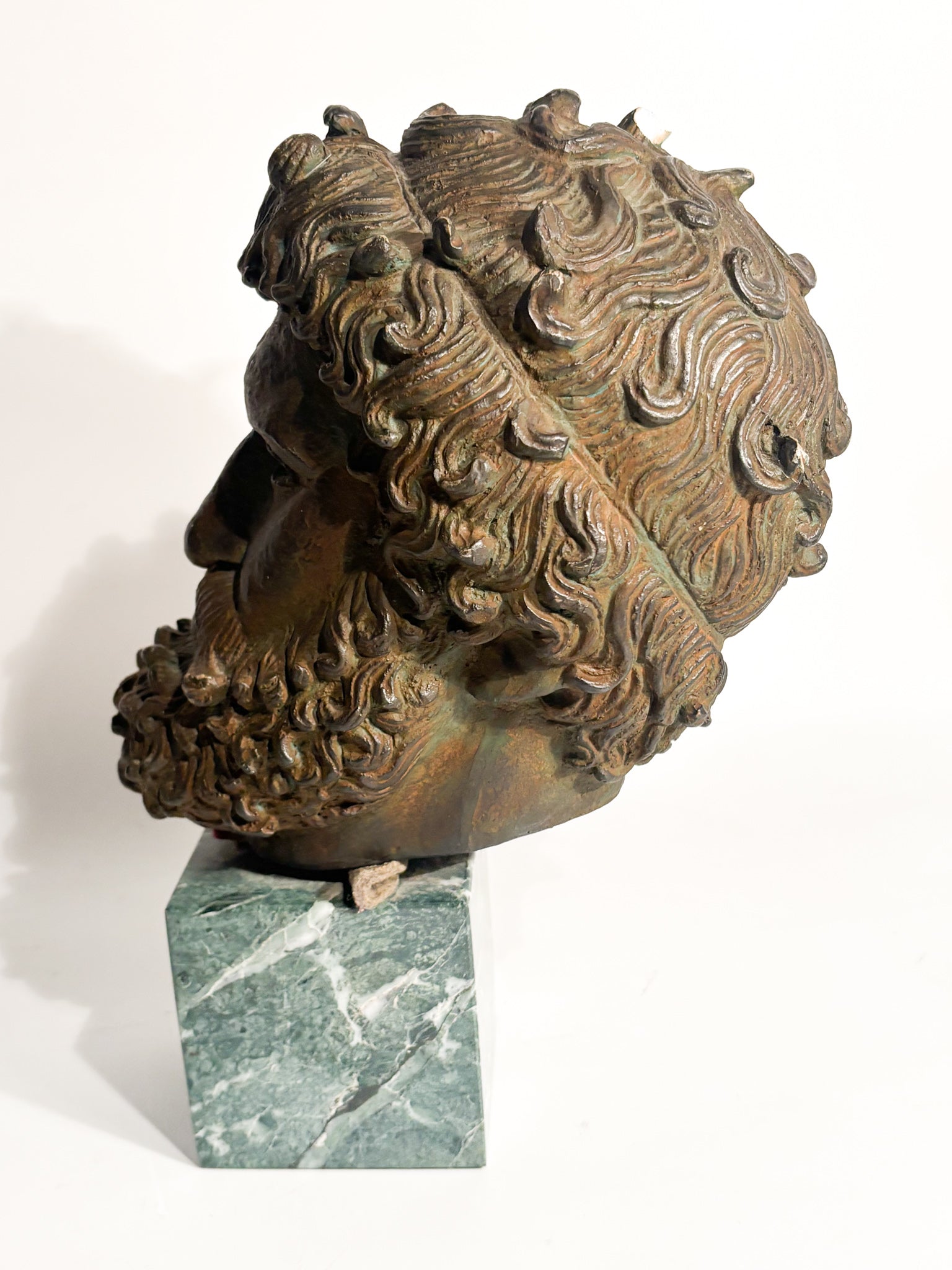 Head of the Boxer Satyros of Elis in Printed Marble 20th Century