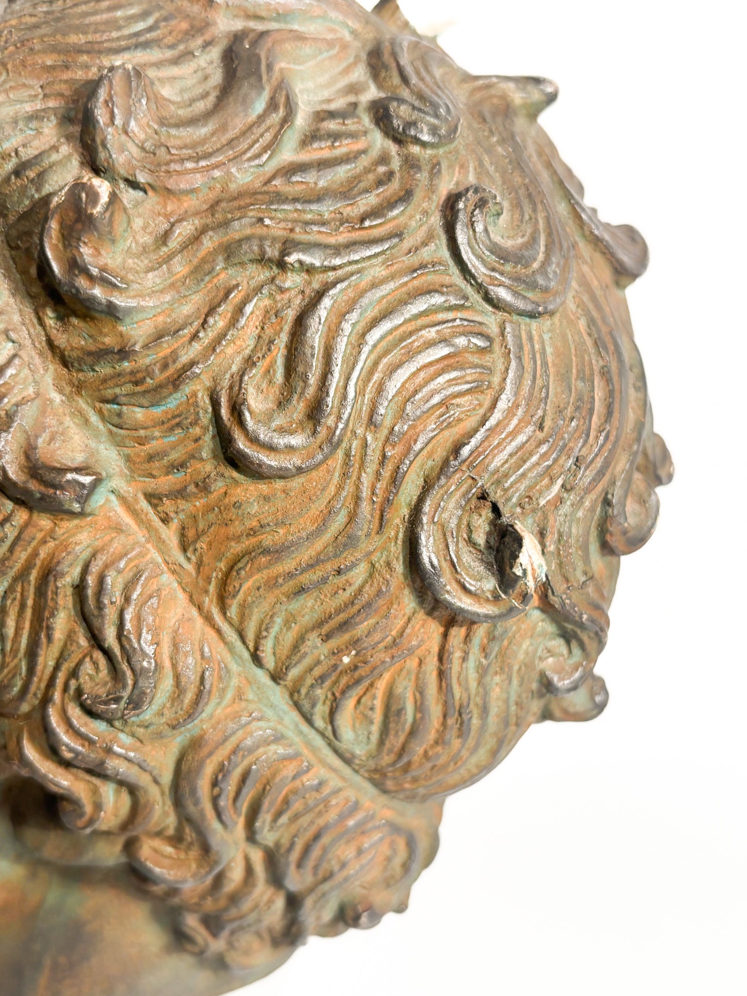 Head of the Boxer Satyros of Elis in Printed Marble 20th Century