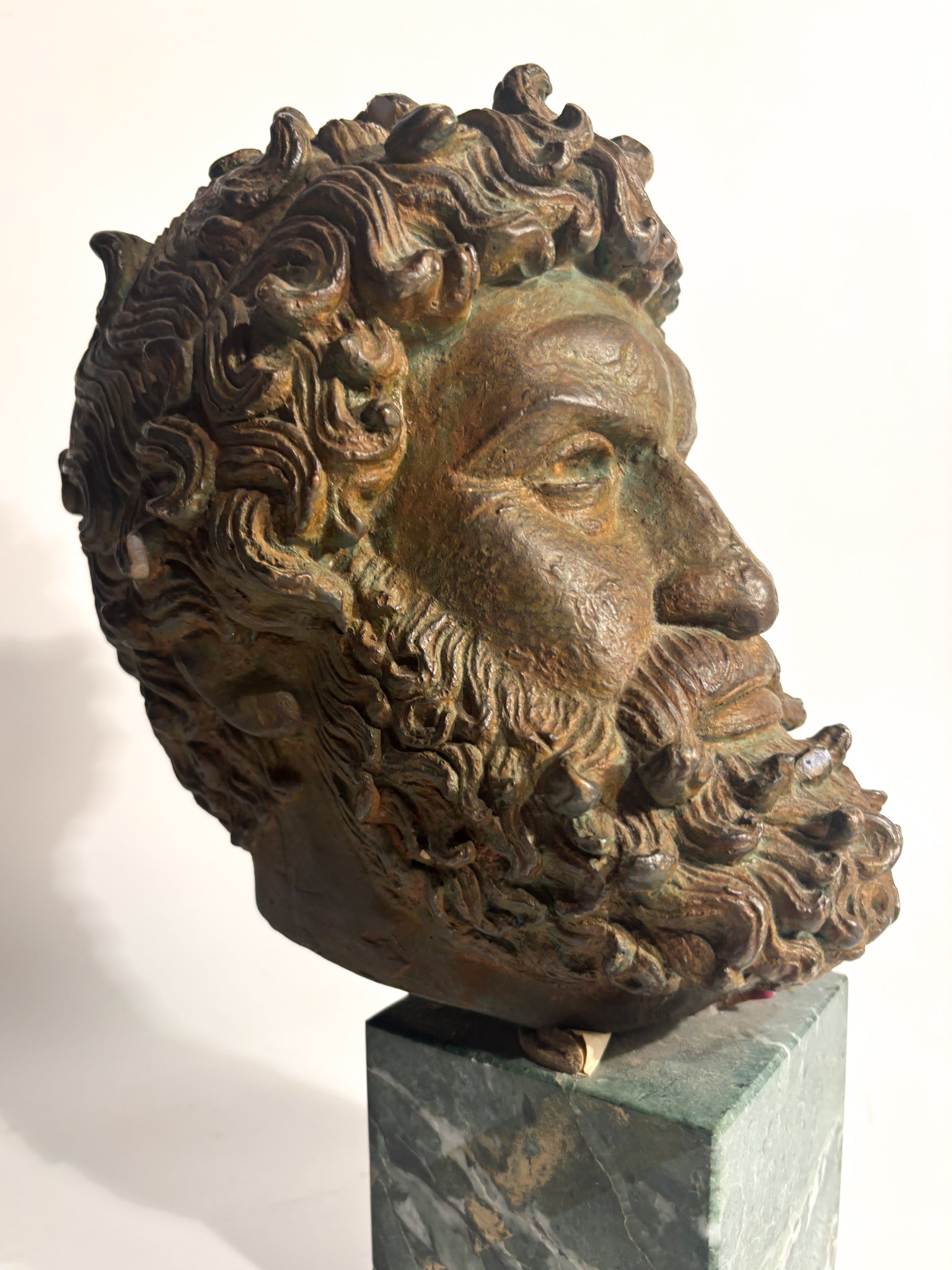 Head of the Boxer Satyros of Elis in Printed Marble 20th Century