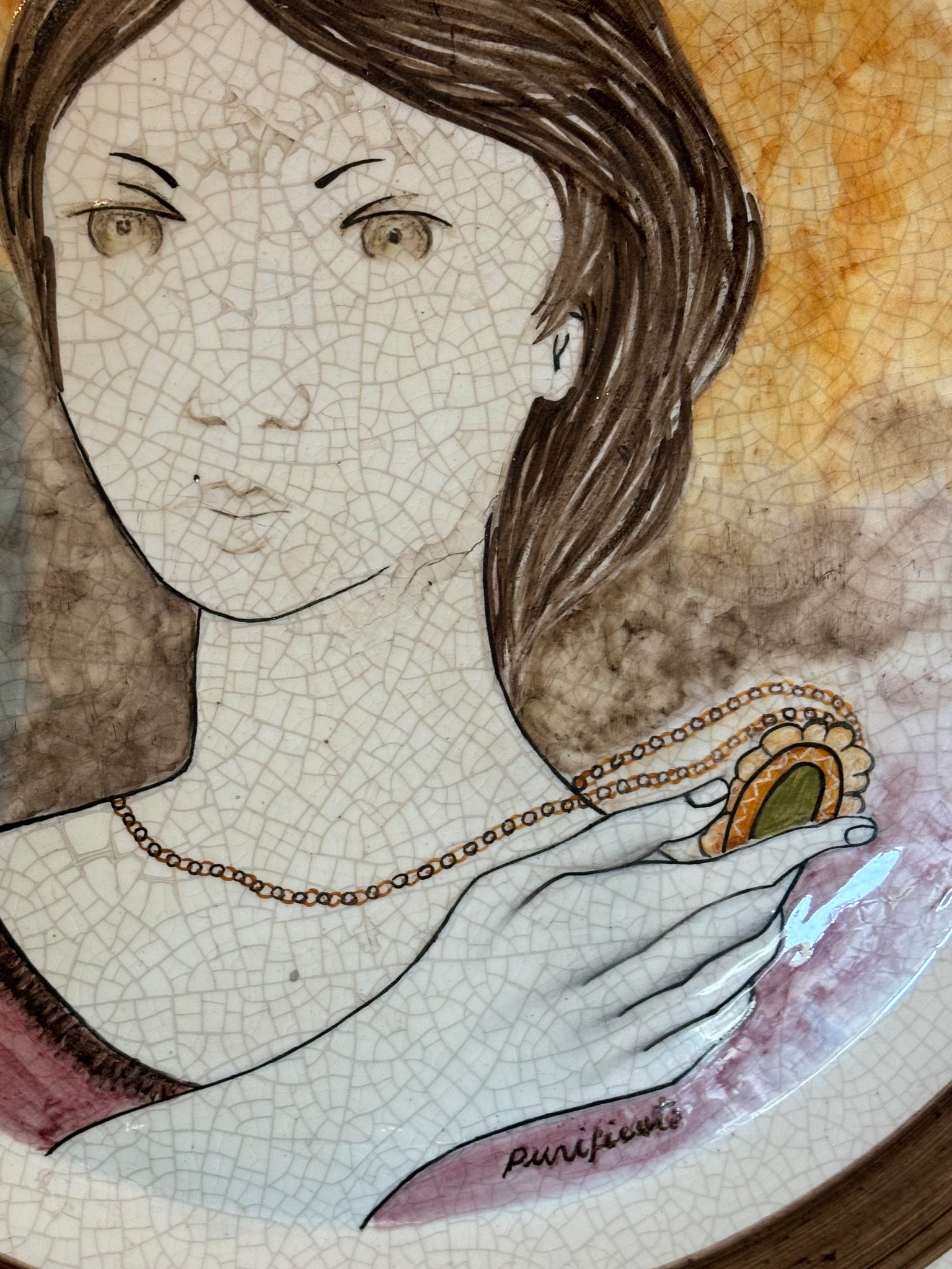 Domenico Purified Plate in Rossicone Ceramics from the 1960s