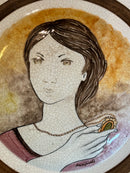 Piatto di Domenico Purificato in Ceramica Rossicone Anni 60