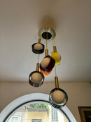 Stilux Multicolored Pendant Chandelier with Five Arms from the 1960s