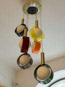 Stilux Multicolored Pendant Chandelier with Five Arms from the 1960s