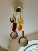 Stilux Multicolored Pendant Chandelier with Five Arms from the 1960s