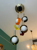 Stilux Multicolored Pendant Chandelier with Five Arms from the 1960s