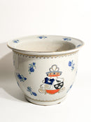 Vaso Cachepot in Ceramica Italiana Dipinto a Mano Anni 80