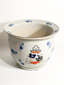 Vaso Cachepot in Ceramica Italiana Dipinto a Mano Anni 80