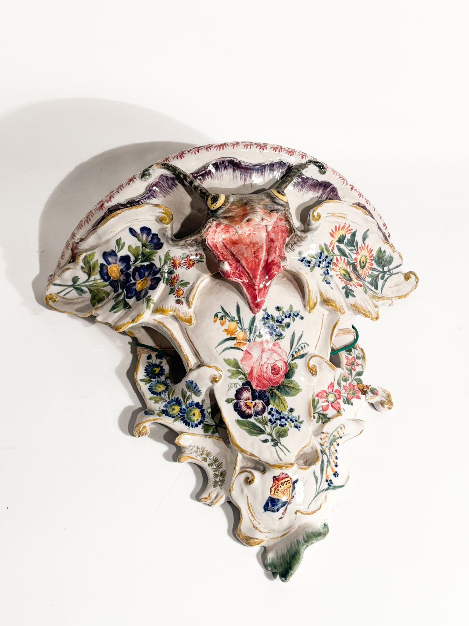 GBV Nove Ceramic Shelf with Hand-Painted Fair XIX Century