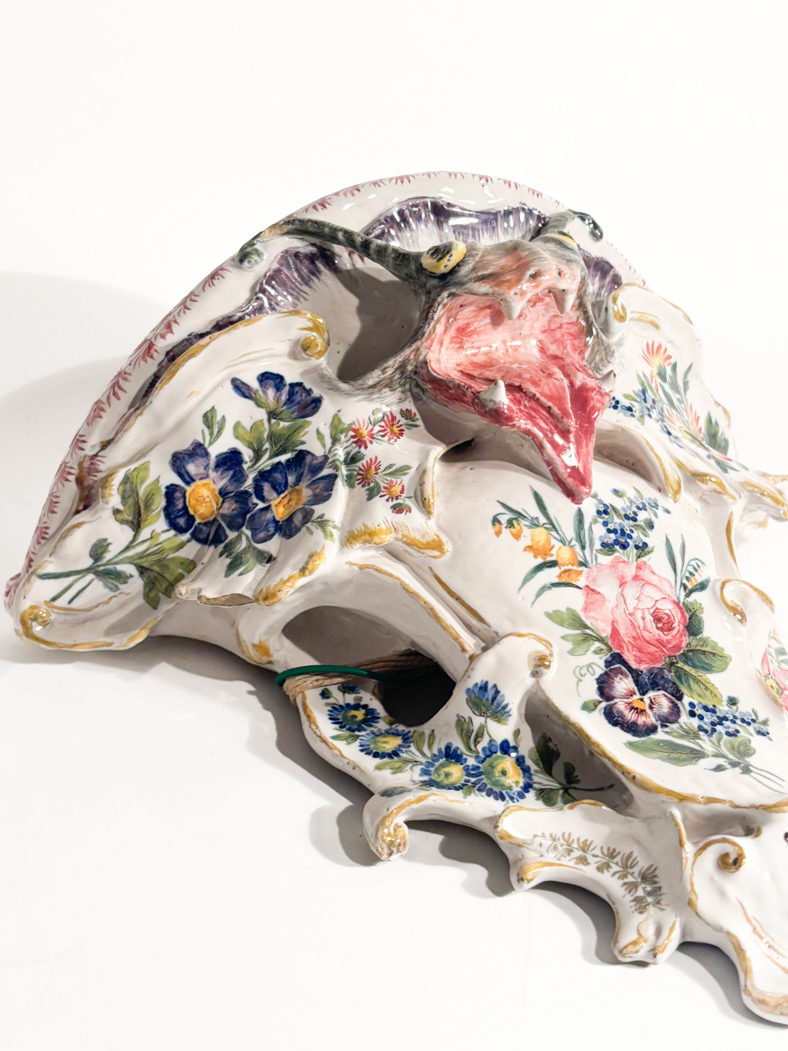 GBV Nove Ceramic Shelf with Hand-Painted Fair XIX Century