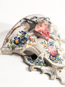 Mensola in Ceramica di GBV Nove con Fiera Dipinta a Mano XIX Secolo