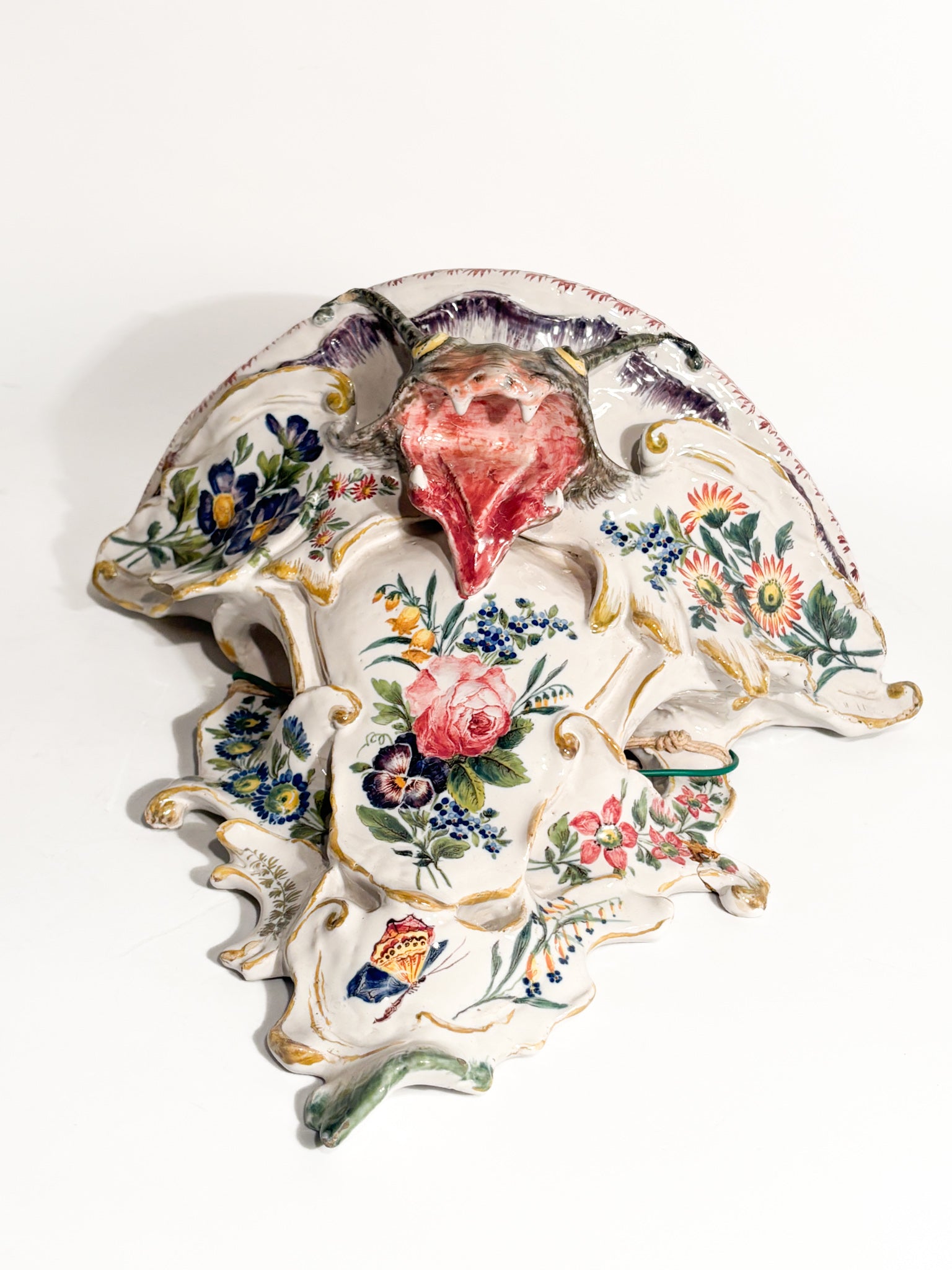 GBV Nove Ceramic Shelf with Hand-Painted Fair XIX Century