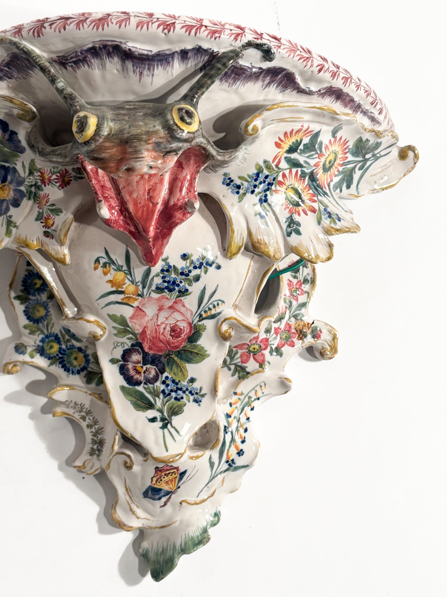 GBV Nove Ceramic Shelf with Hand-Painted Fair XIX Century