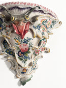 Mensola in Ceramica di GBV Nove con Fiera Dipinta a Mano XIX Secolo