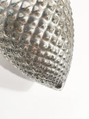 Pigna Grande in Metallo Argentato con Finitura in Vetro Anni 60