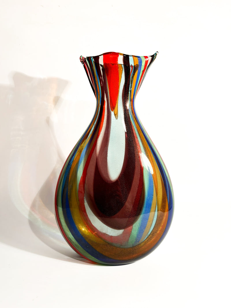 Multicolored Murano Glass Vase with Aventurine Inclusions by La Murrina, 1980s