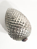 Pigna Grande in Metallo Argentato con Finitura in Vetro Anni 60