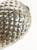 Pigna Grande in Metallo Argentato con Finitura in Vetro Anni 60