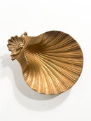 Ciotola in Bronzo Dorato a Forma di Conchiglia Anni 80