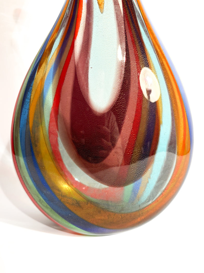 Multicolored Murano Glass Vase with Aventurine Inclusions by La Murrina, 1980s