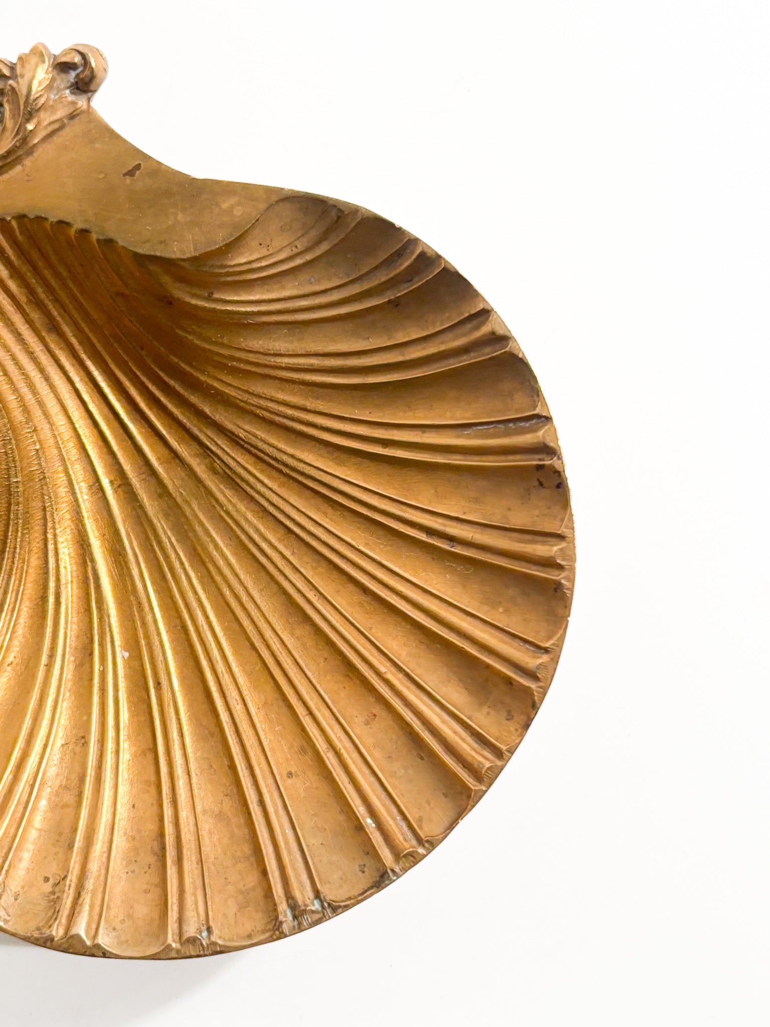 Golden Bronze Bowl in the Shape of a Shell 80s