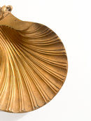 Ciotola in Bronzo Dorato a Forma di Conchiglia Anni 80