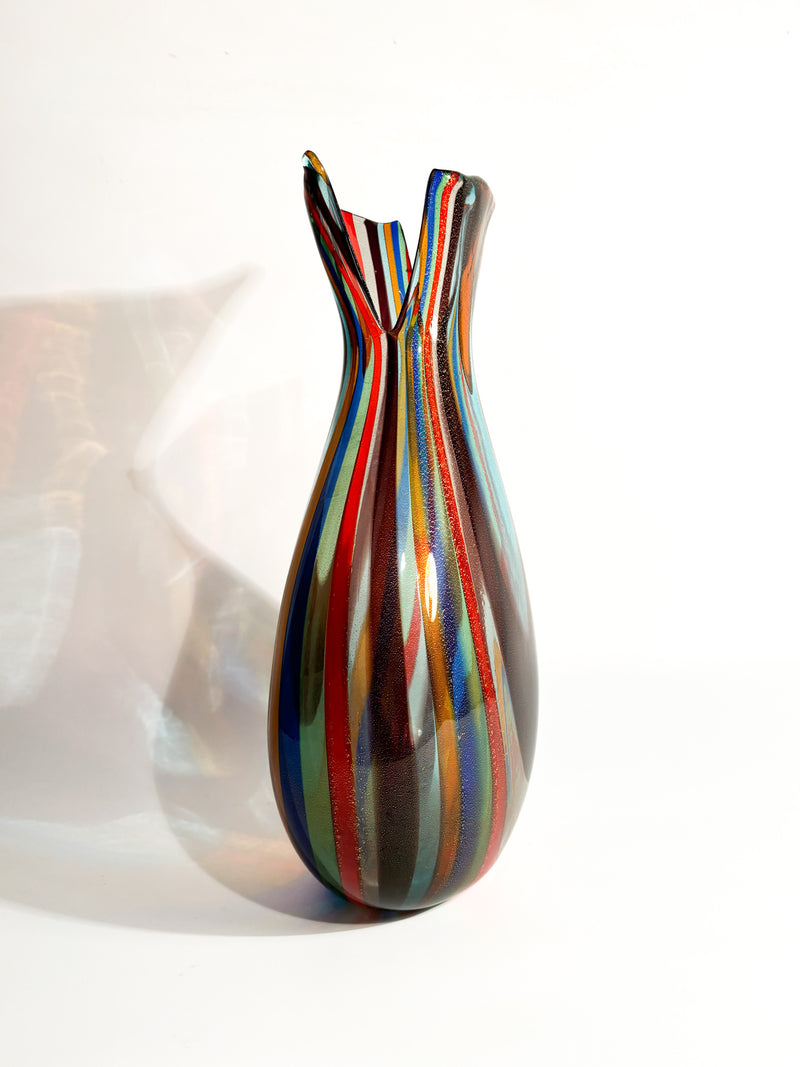 Multicolored Murano Glass Vase with Aventurine Inclusions by La Murrina, 1980s