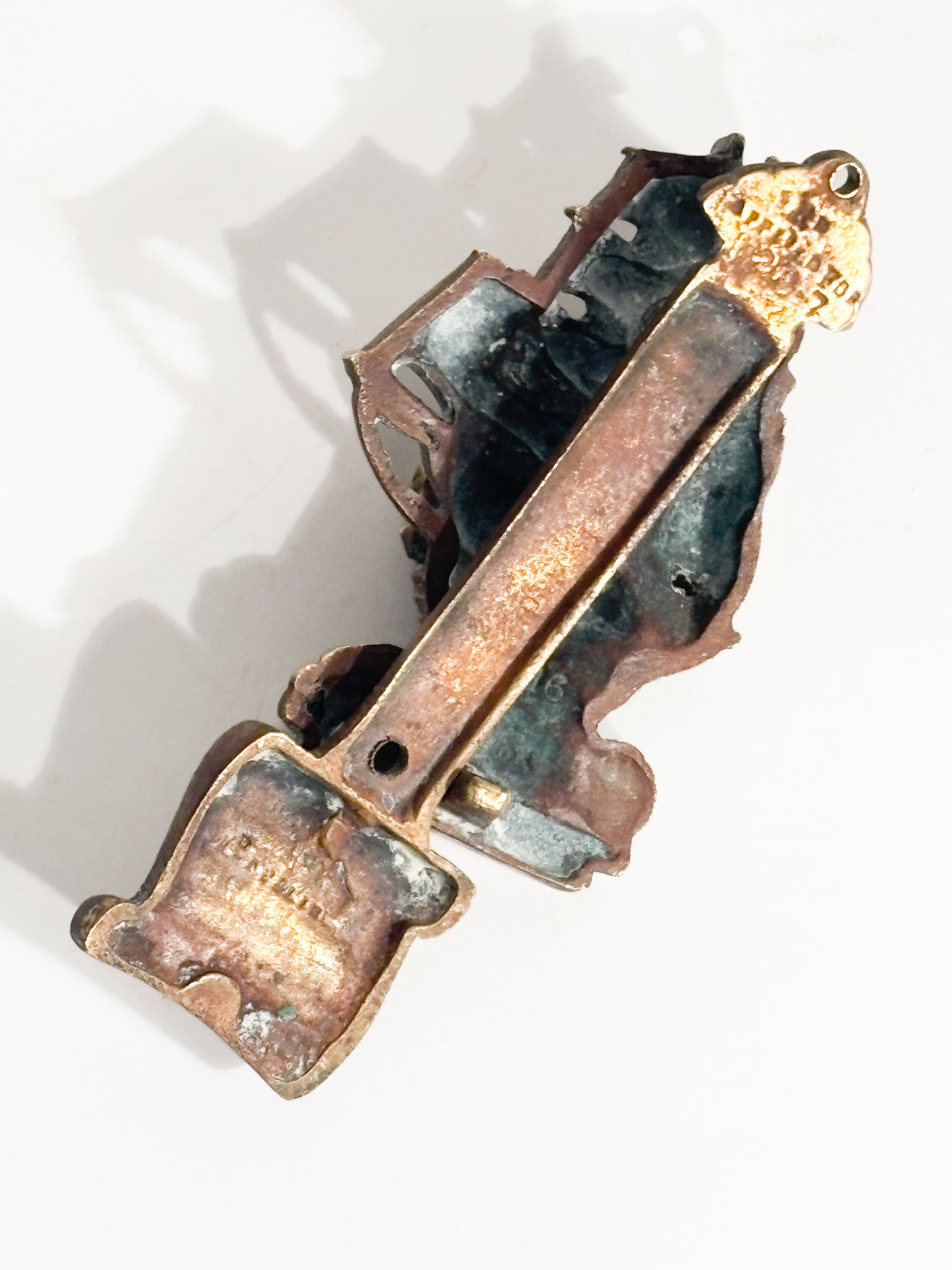 Gilded Bronze Wall Sculpture of 1950s Sailing Ship