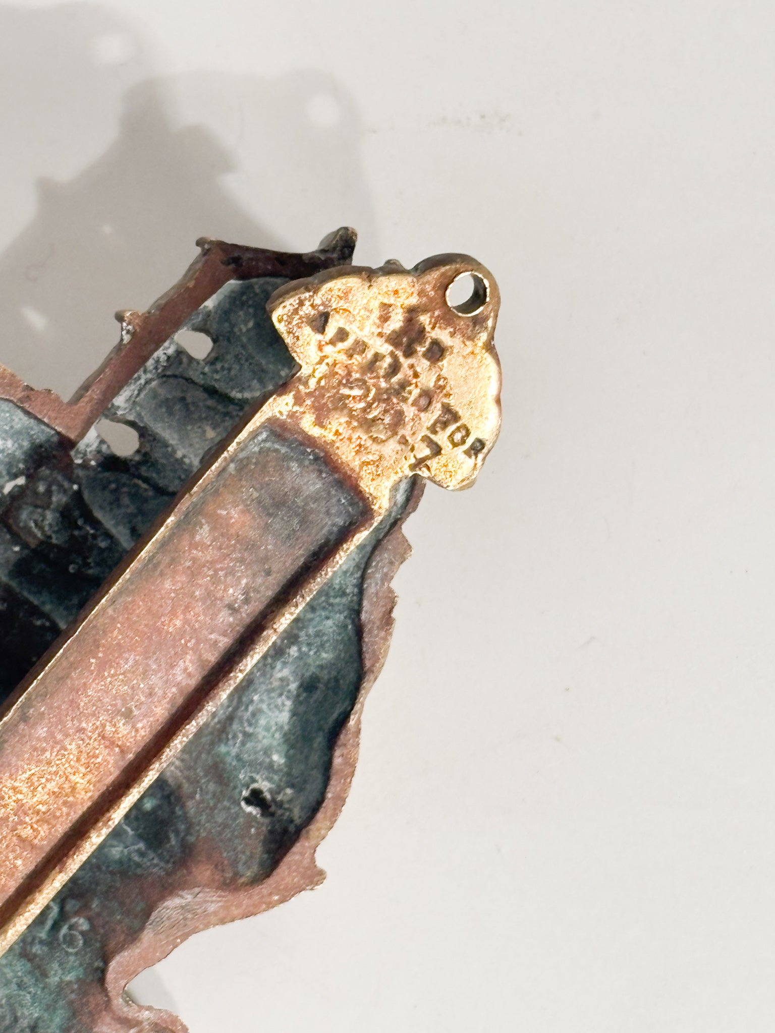 Gilded Bronze Wall Sculpture of 1950s Sailing Ship