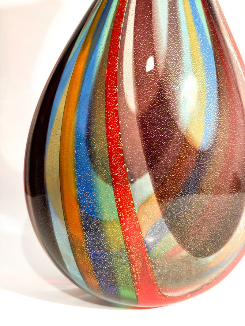 Multicolored Murano Glass Vase with Aventurine Inclusions by La Murrina, 1980s