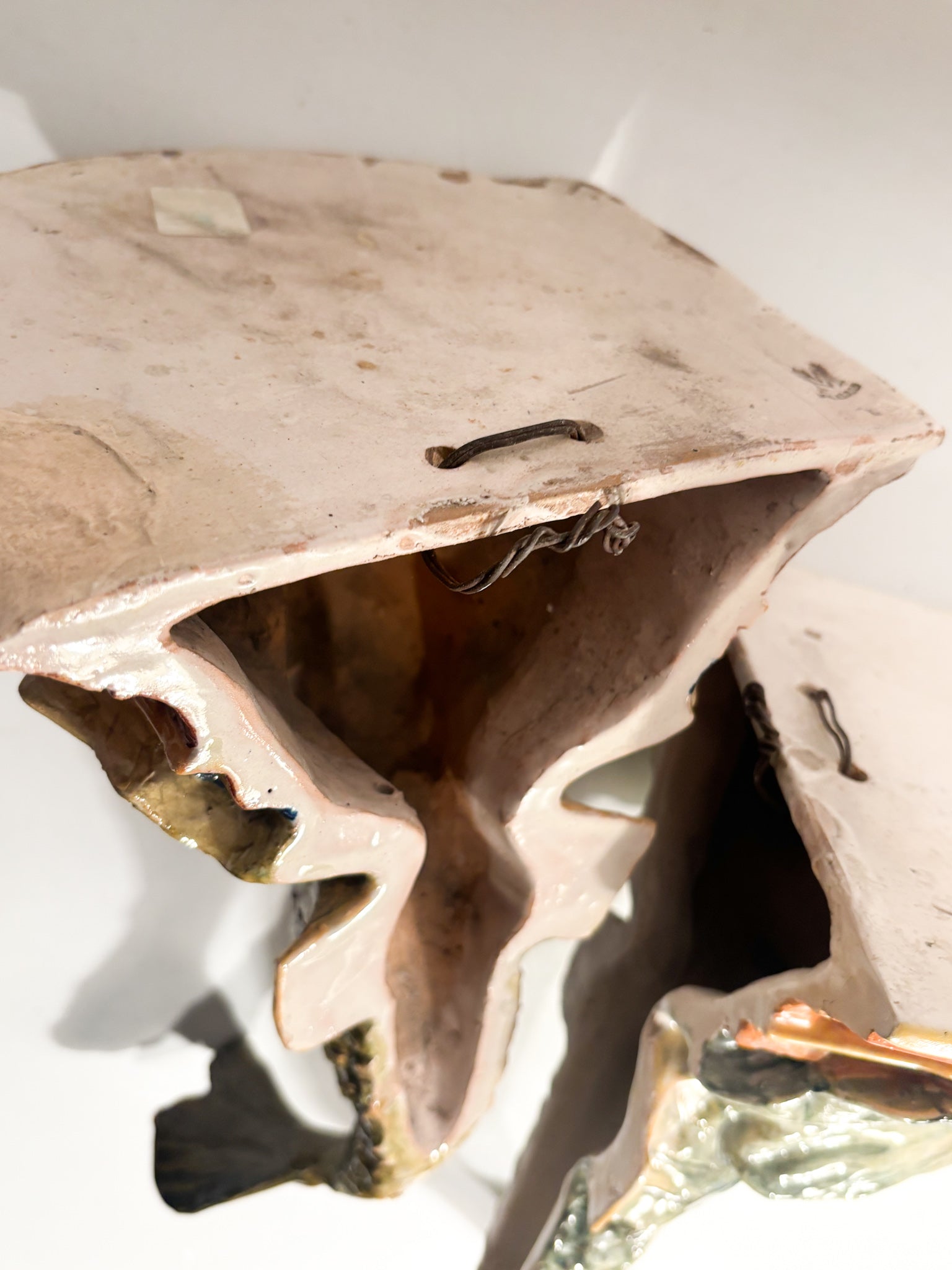 Pair of Ceramic Shelves from Central Italy in the Shape of a Fish 19th Century