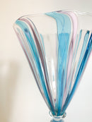 Bicchiere in Vetro di Murano con Lavorazione a Filigrana di Marino Santi Anni 50