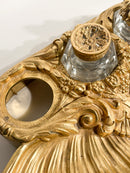 Calamaio in Bronzo Dorato e Boccette in Cristallo XX Secolo