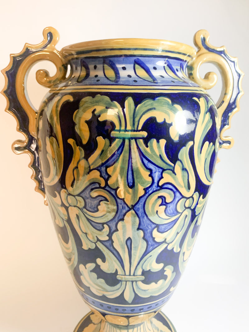 Hand Painted Iridescent Ceramic Vase by Gualdo Tadino from the 1950s