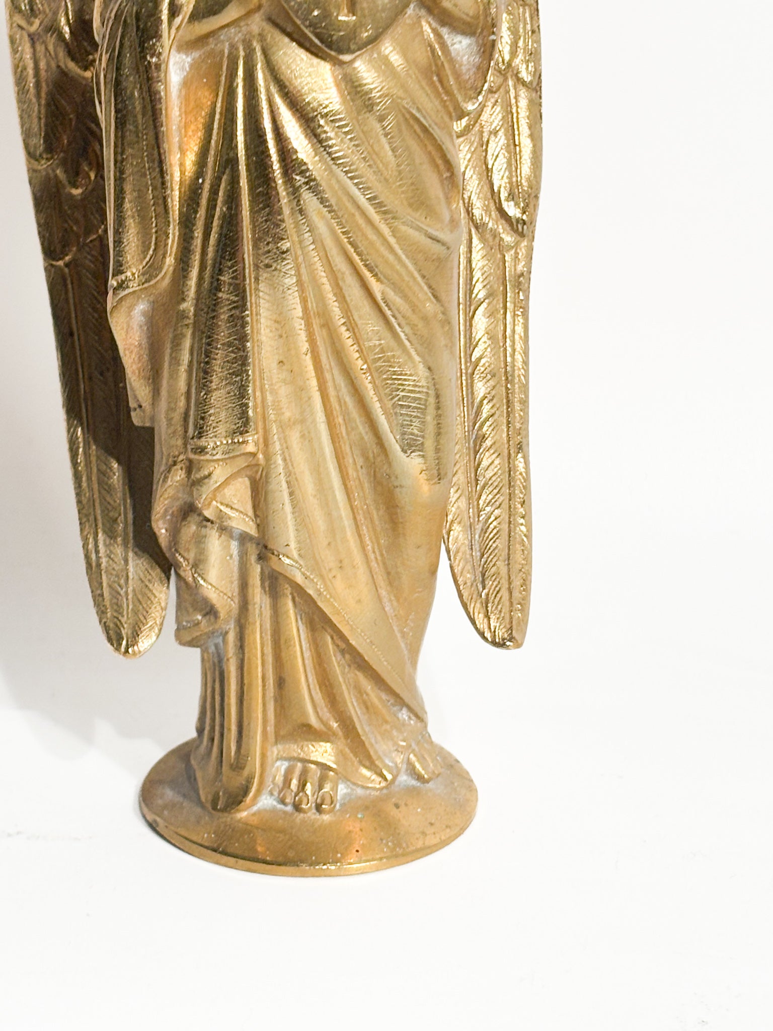 Single Candlestick with Angel in Gilded Bronze France 20th Century