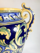 Vaso in Ceramica Iridescente Dipinto a Mano di Gualdo Tadino Anni 50