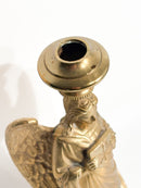 Candeliere Singolo con Angelo in Bronzo Dorato Francia XX Secolo