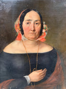 Dipinto Olio su Tela di Ritratto di Dama del 1800