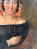 Dipinto Olio su Tela di Ritratto di Dama del 1800