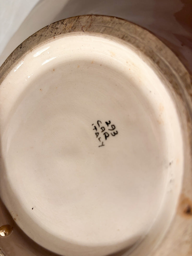 Piatto Grande in Porcellana di Capodimonte Dipinta a Mano e Lavorata in Rilievo Anni 50
