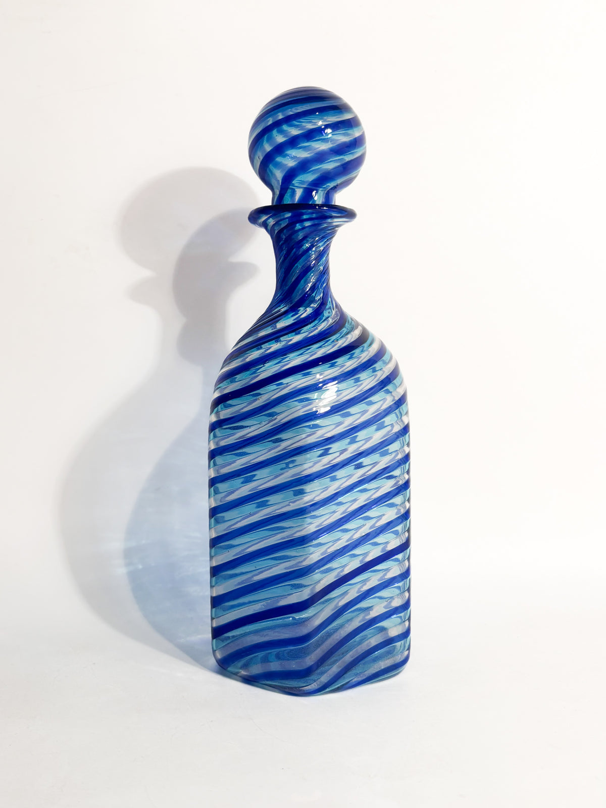 Murano Glass Bottle with 1970s Spiral Cane Work