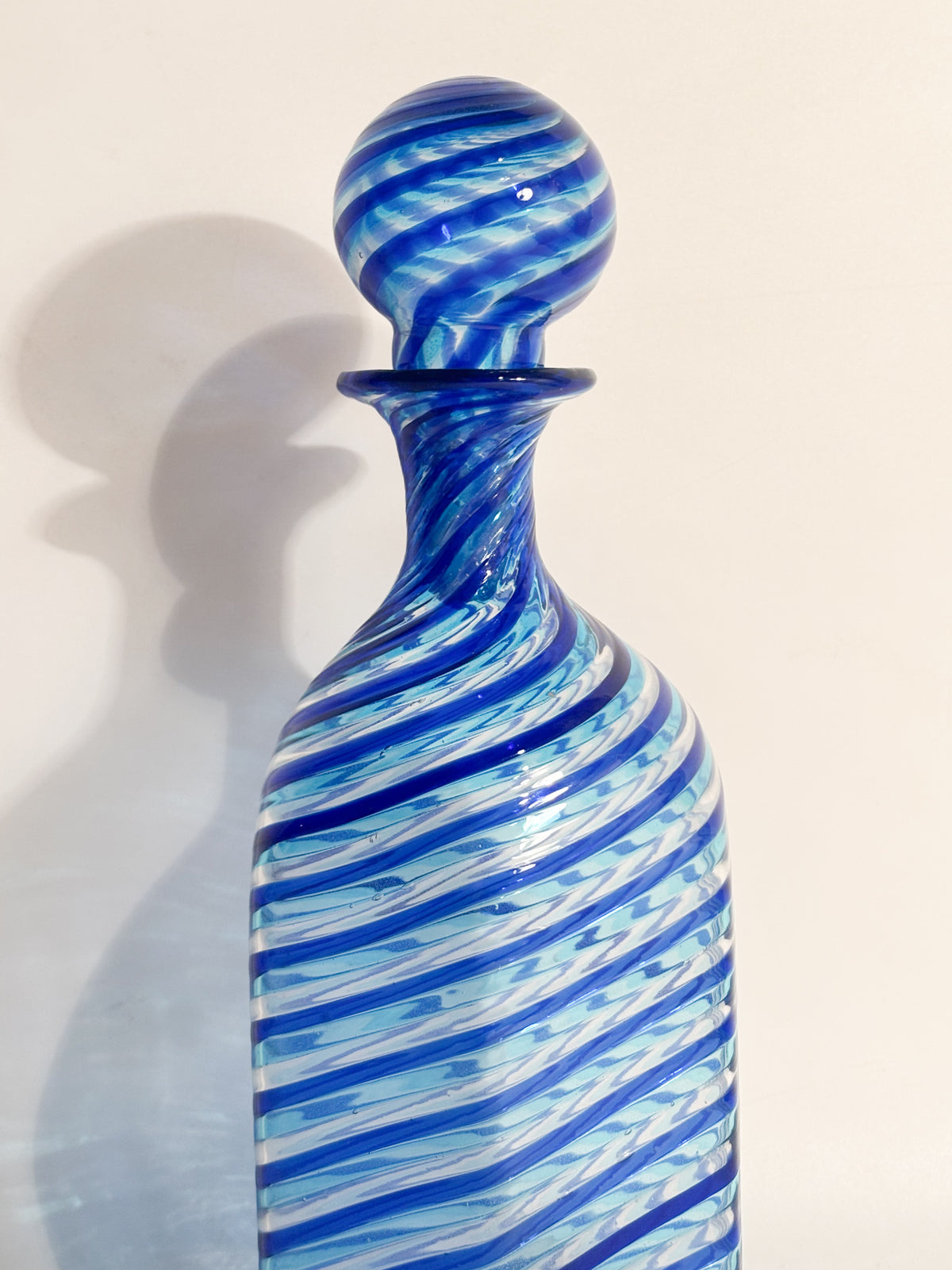 Murano Glass Bottle with 1970s Spiral Cane Work