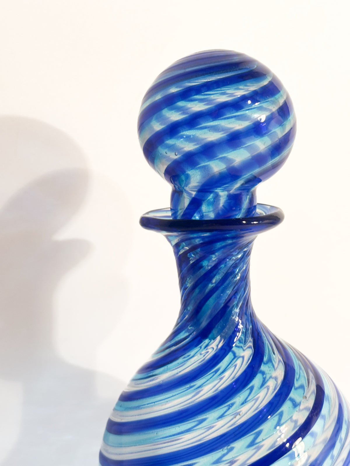 Murano Glass Bottle with 1970s Spiral Cane Work