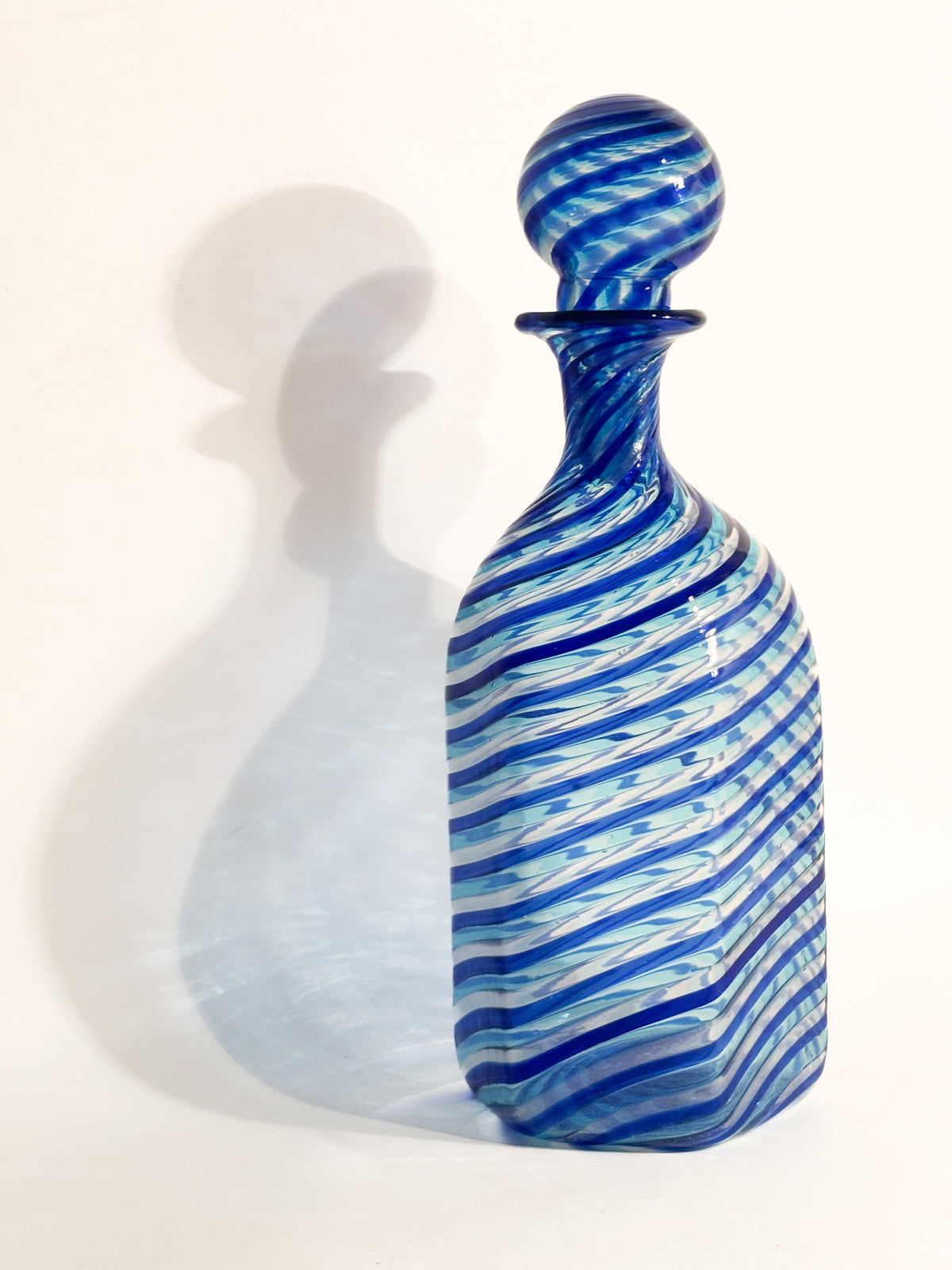 Murano Glass Bottle with 1970s Spiral Cane Work